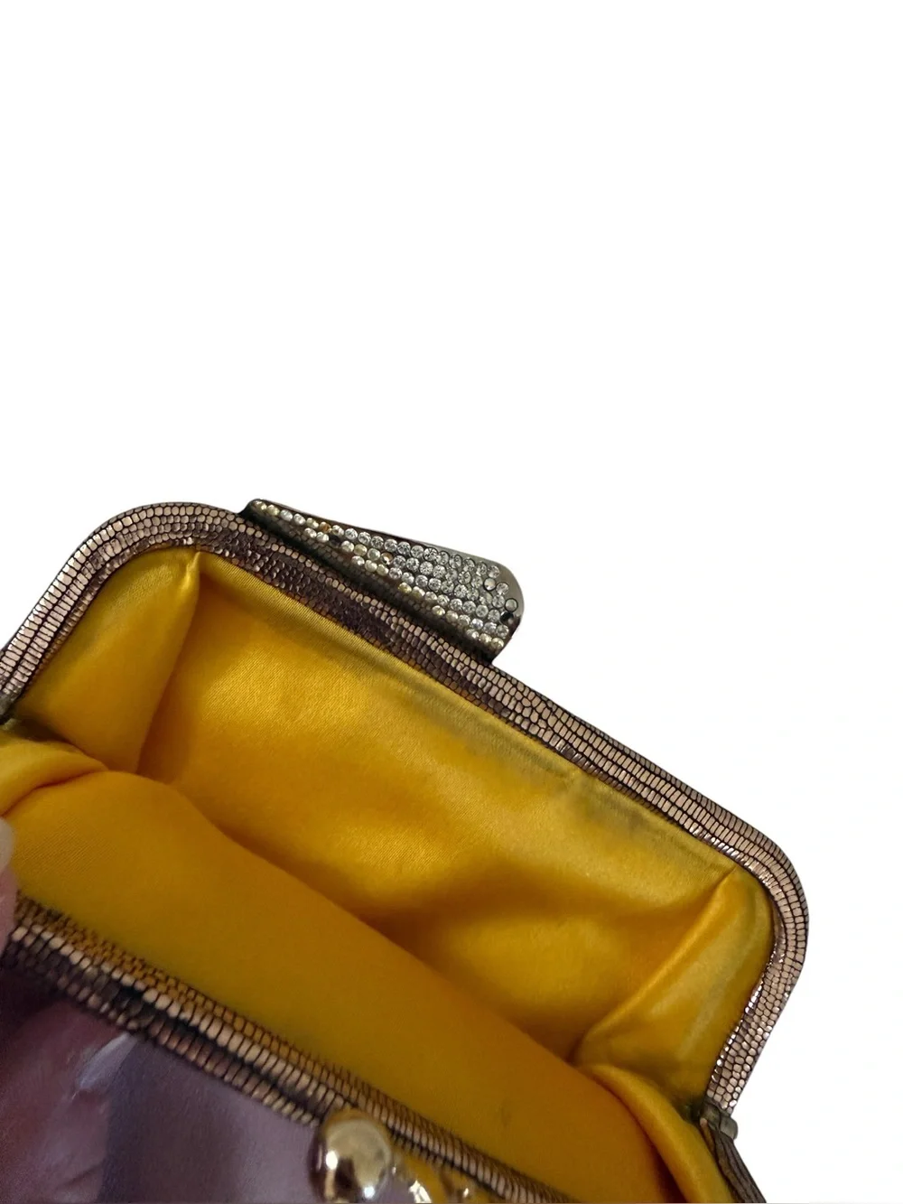Fendi Borderline Clutch Bag in Pink Satin & Python Trim